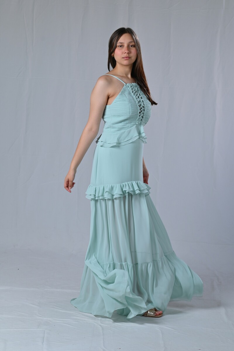 Conjunto de top y falda Otilia - Verde Agua 