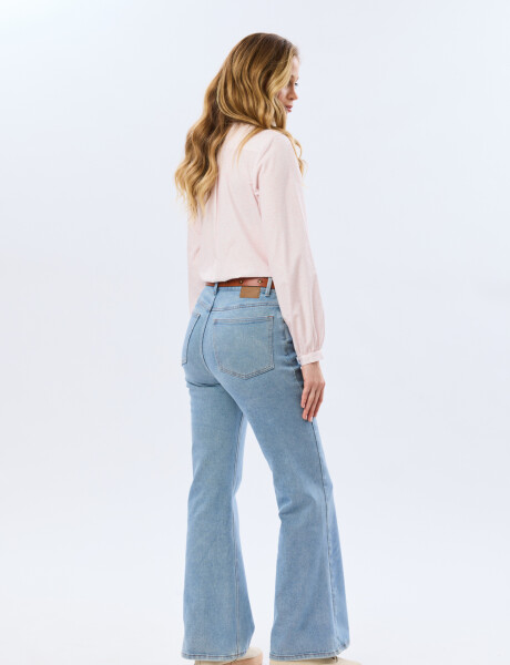 PANTALÓN DE JEAN WIDE LEG Celeste