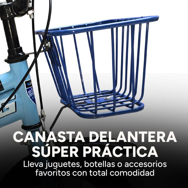 Bicicleta Infantil Yjtong Rod 12 Canasto Parrilla Rueditas Azul 1