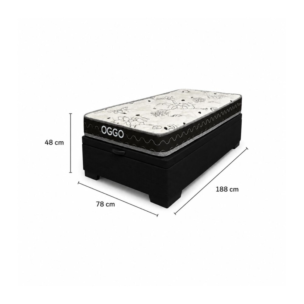 SOMMIER - DORADO 1 PLAZA 100% ESPUMA CON BOX BAÚL