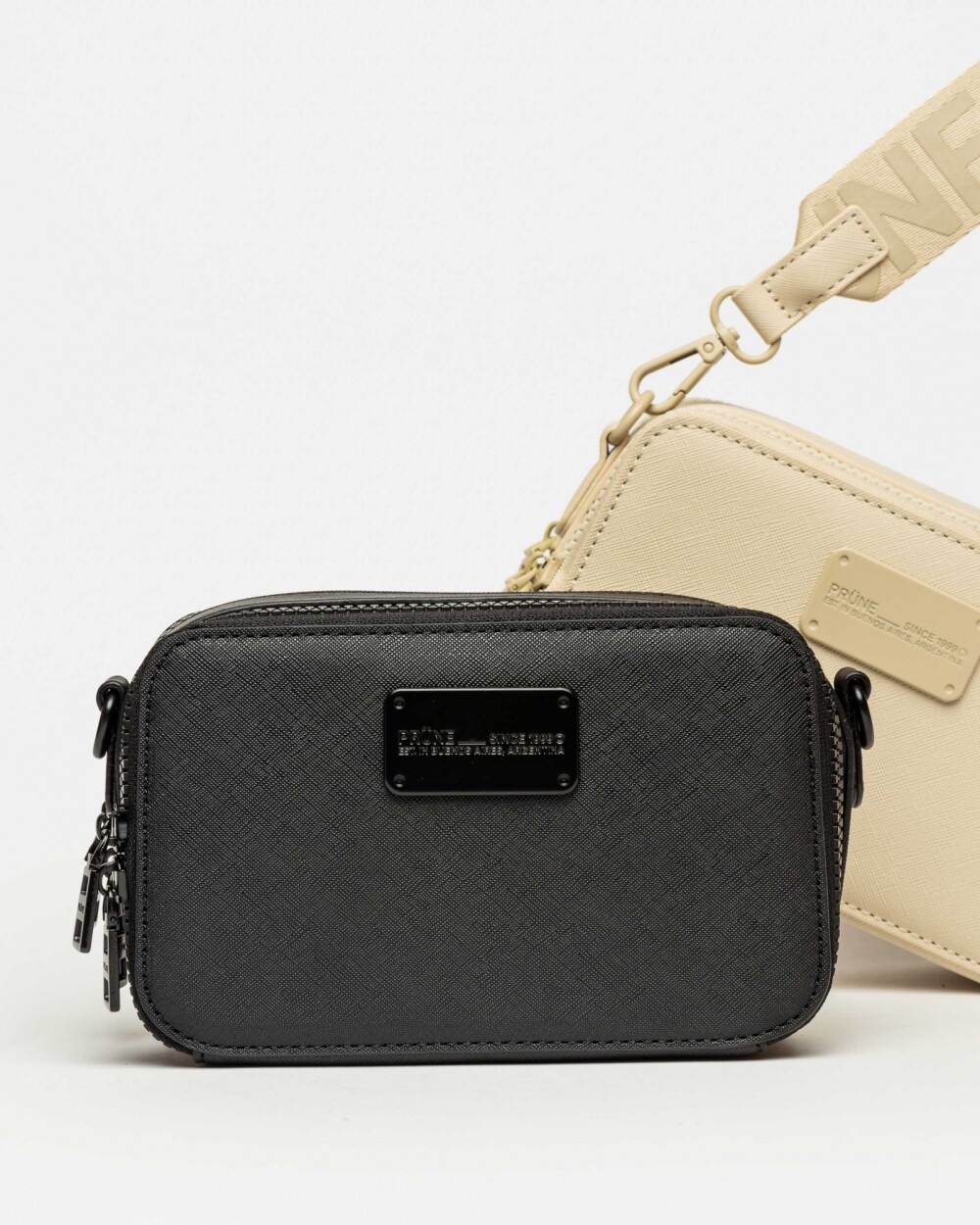 Mini bag New Penny en efecto cuero Negro