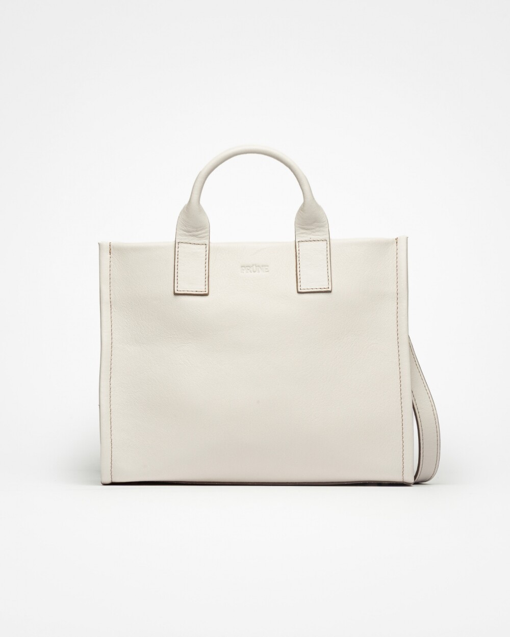 Cartera de mano Capri en cuero arrugado Blanco