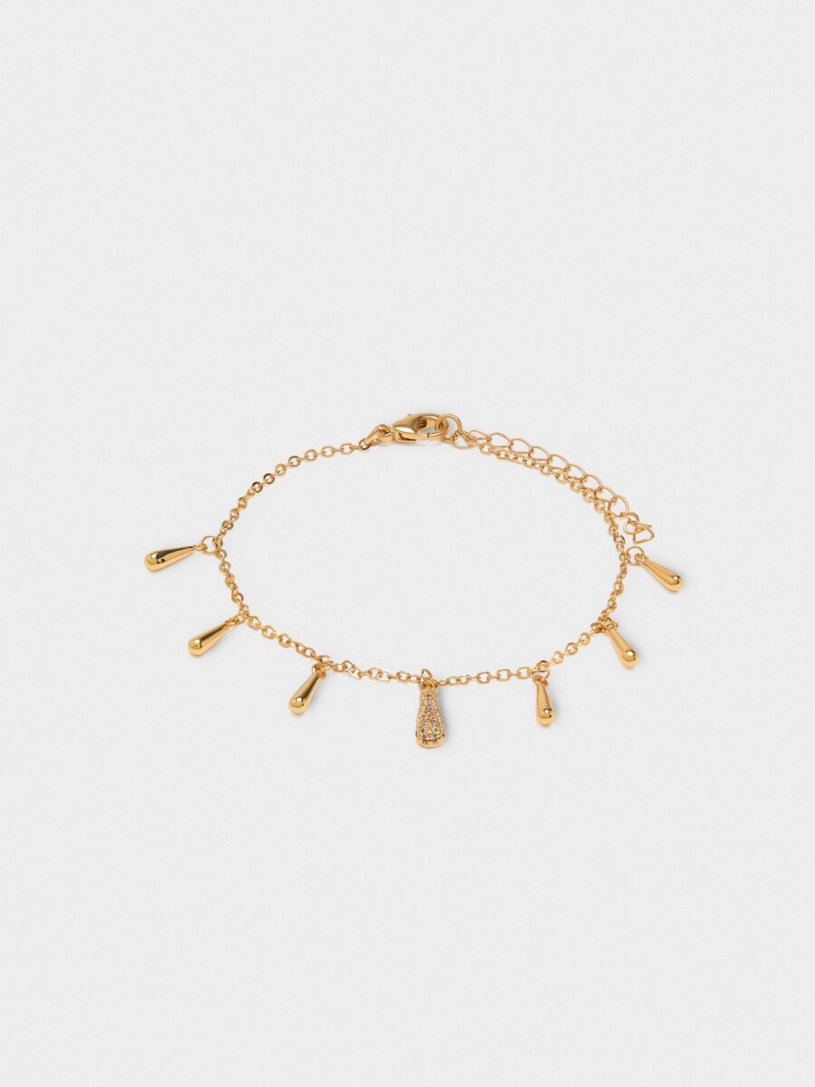 Pulsera Lágrimas Circonitas dorado