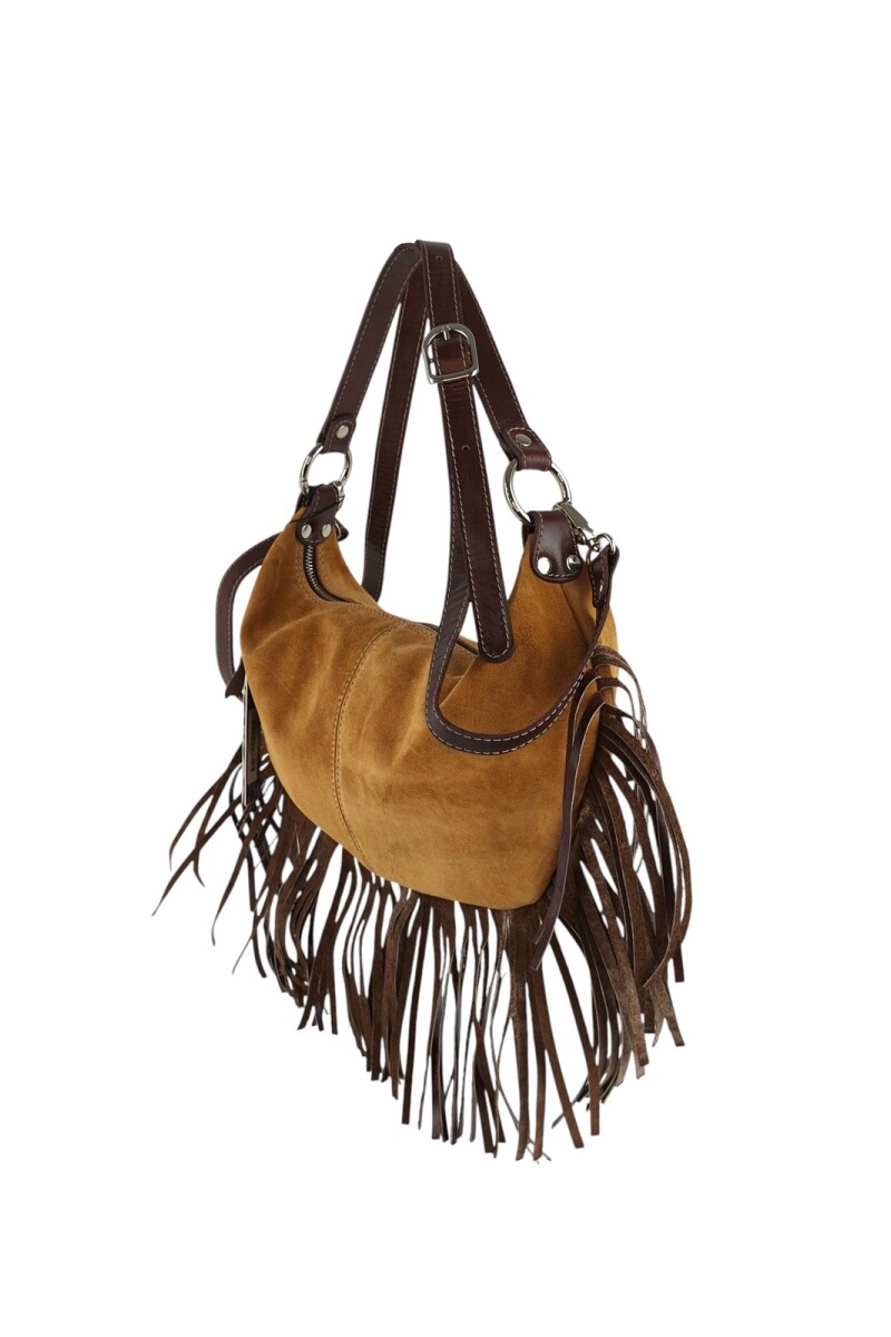 Cartera con flecos Marron