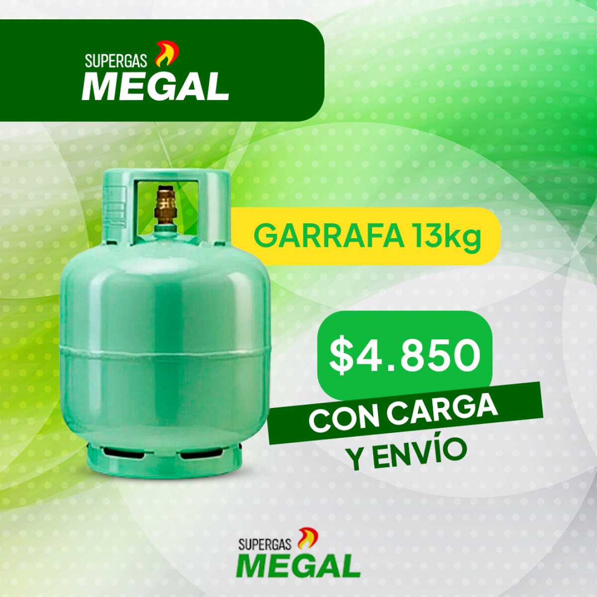 Envase de 13 kg con carga y envío 