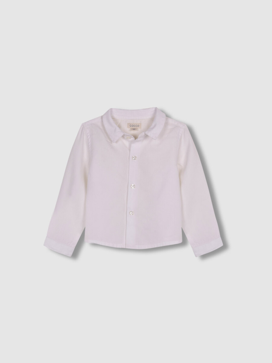 Camisa Cuello Bebe Blanco Roto