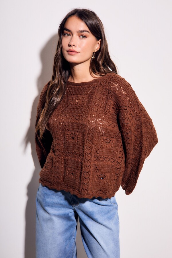 Sweater Textura Chocolate