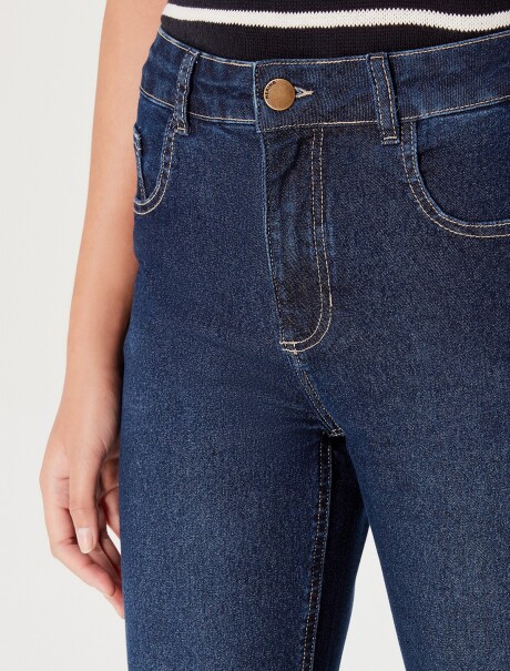 PANTALÓN DE JEAN CINTURA MEDIA SKINNY AZUL OSCURO