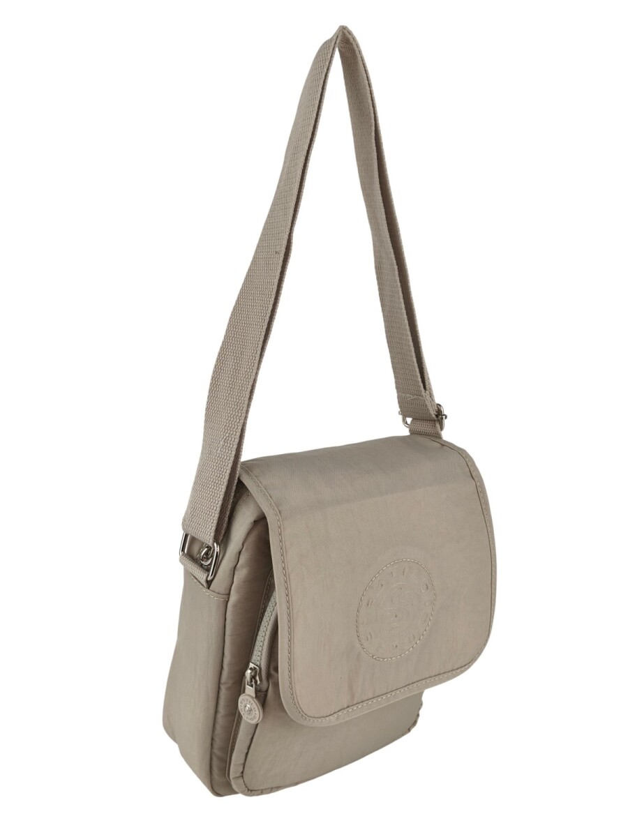 Morral Cruzado (Bandolera) en Tafeta Amasada - Beige 