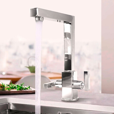 GRIFERIA MONOBLOCK DE LAVATORIO GIRATORIA 27 CMS DE ALTURA CROMO