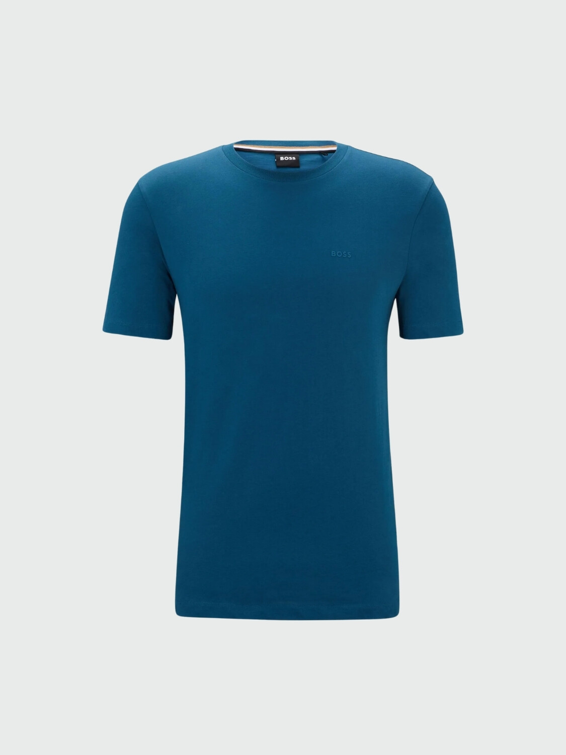 BOSS - Remera de Punto con Logo Azul