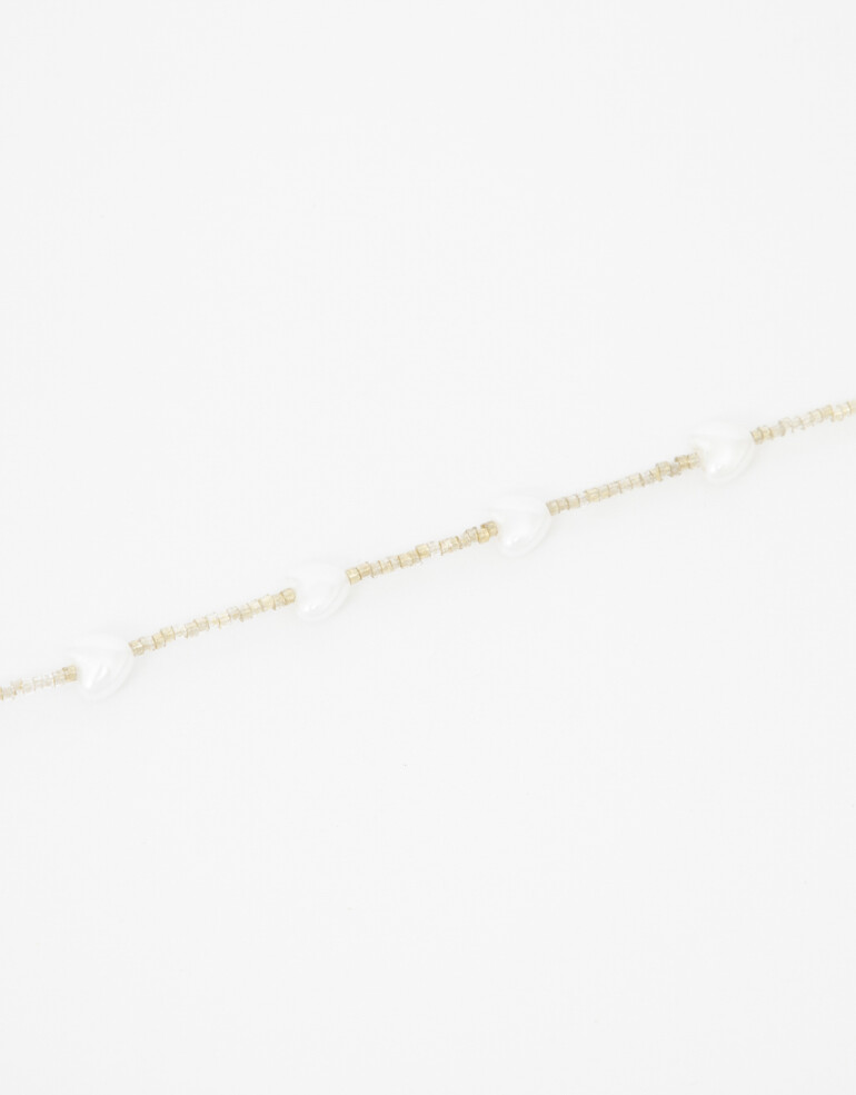 Pulseras Flexibles Perla Pulsera Flexible Con Beads Y Perlas - Dorado