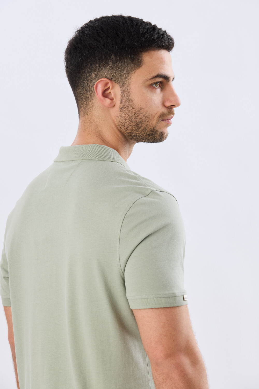 REMERA POLO LISA JERSEY Pistacho