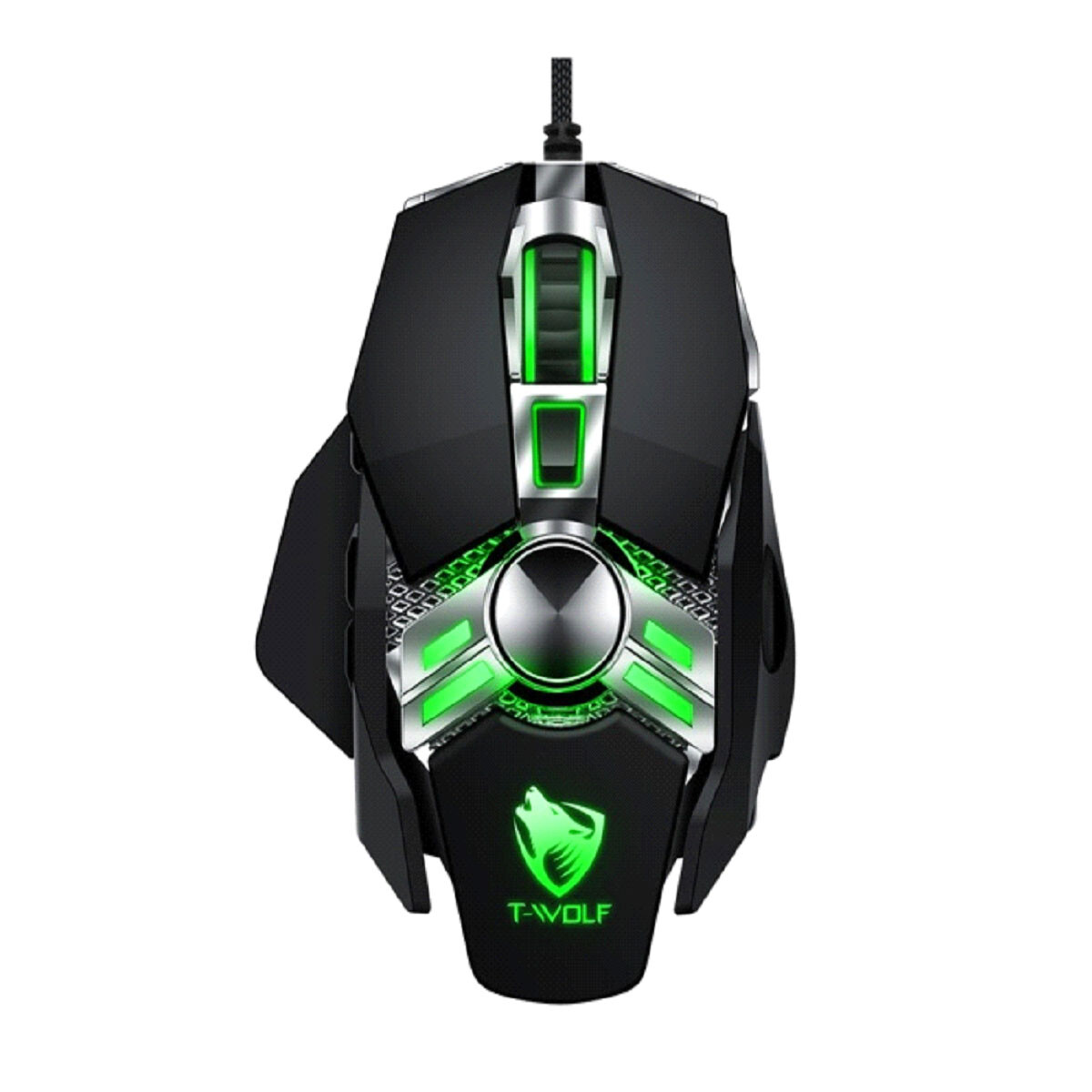 MOUSE CON CABLE TWOLF V10BK NEGRO 