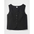 V-SCOOP NECK VEST - BEACHY LINEN BLACK