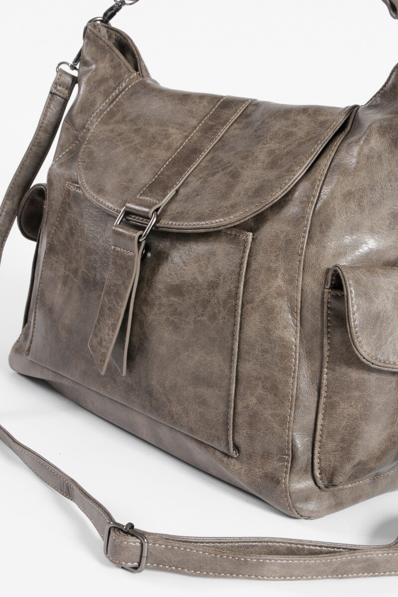 Cartera hobo con tapa topo