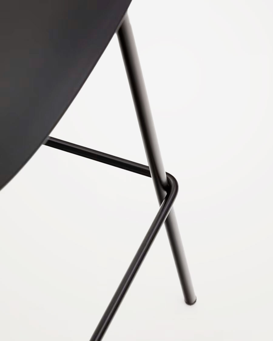 Taburete Altea negro y patas de acero con acabado negro 75 cm