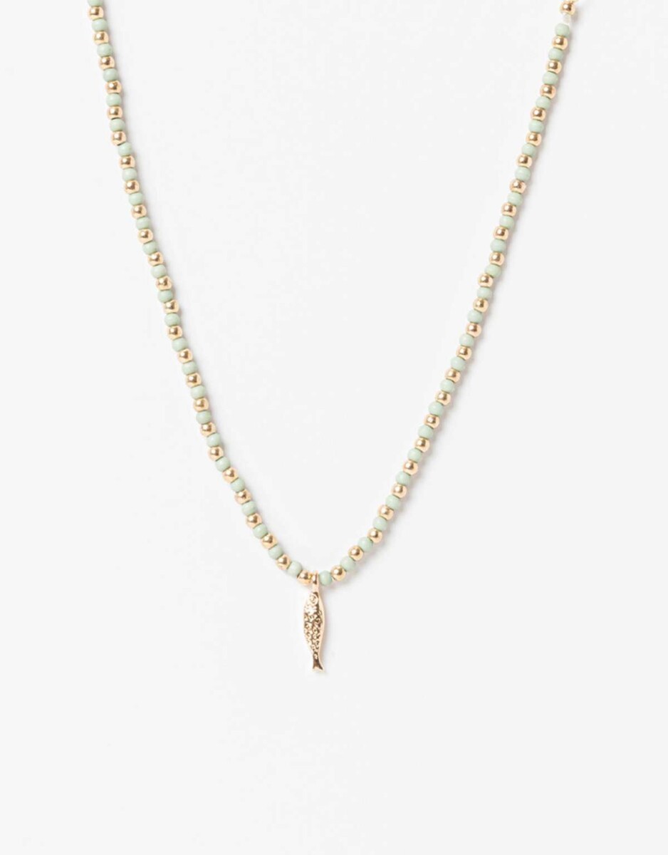 Collar Corto Con Dije - Combinacion Bicolor 