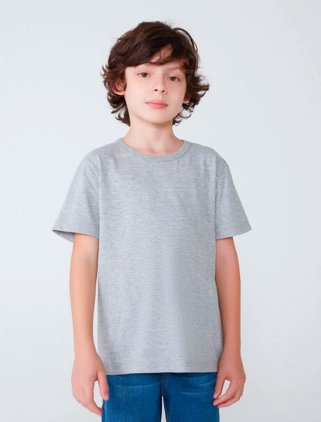 CAMISETA BÁSICA INFANTIL MANGA CORTA GRIS