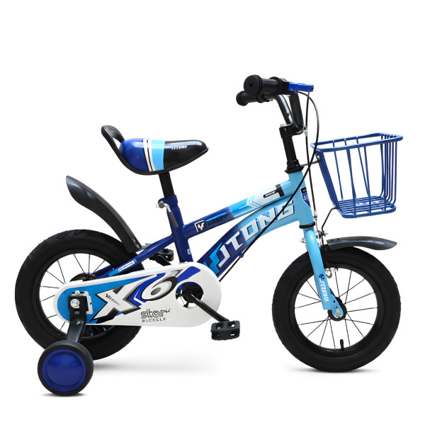 Bicicleta Infantil Yjtong Rod 12 Canasto Parrilla Rueditas Azul 1