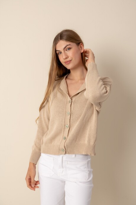 Cárdigan dama Beige