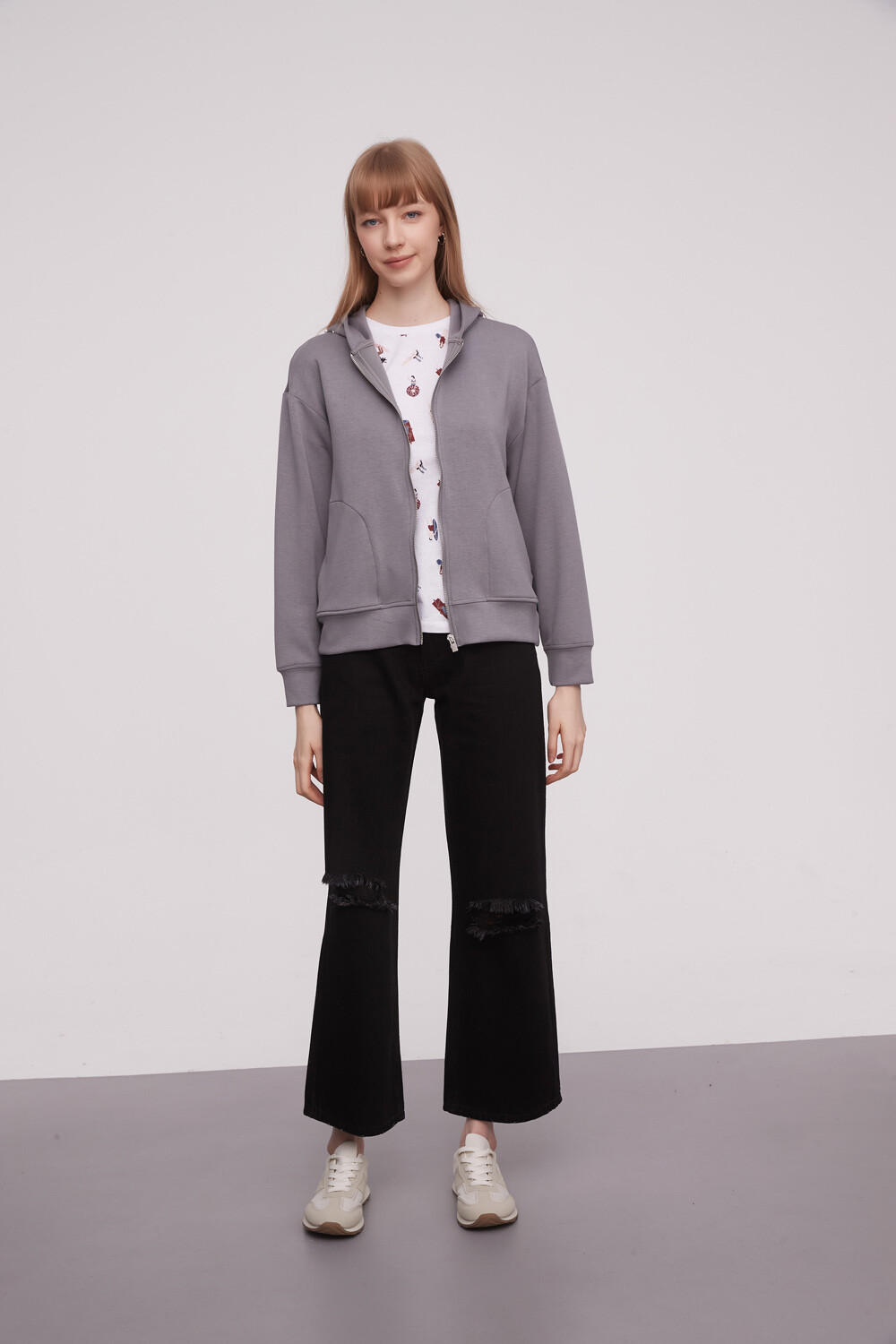 Campera Deportiva Visel Gris