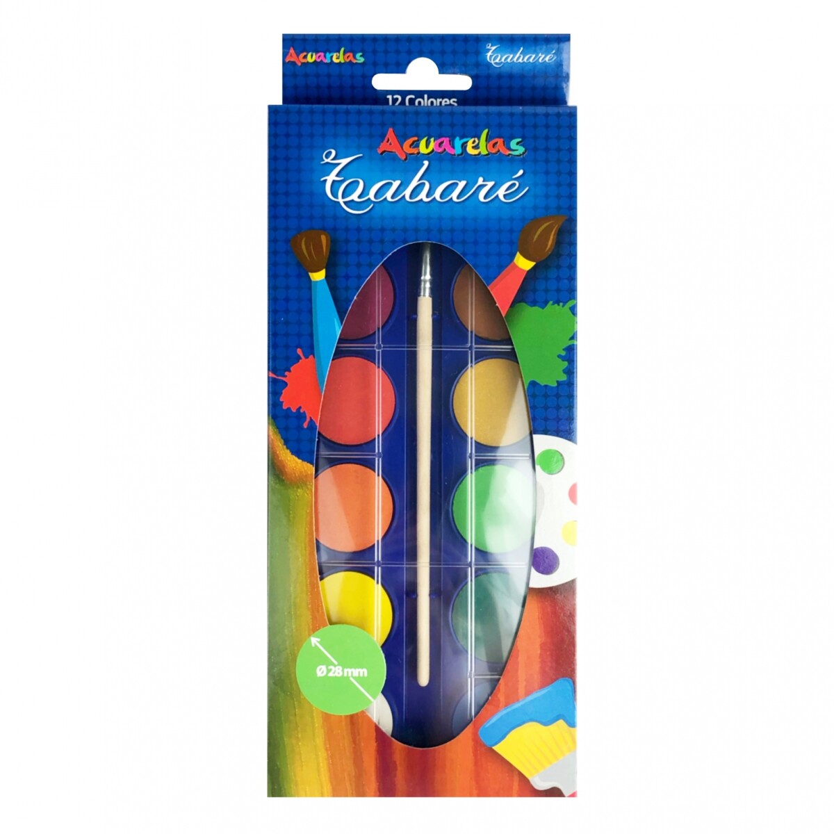 Acuarelas Tabaré x12 + Pincel 