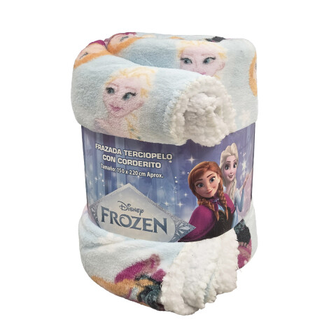 Frazada Coral con Corderito Infantil 1 Plaza 150 x 200 cm Frozen