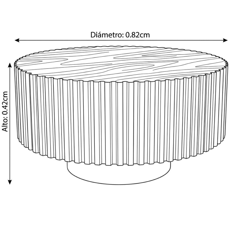 MESA CENTRO TERRA 80 CM- DOBLE ALTURA RIP (CD) Unica