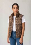 chaleco Print Puffer Marron