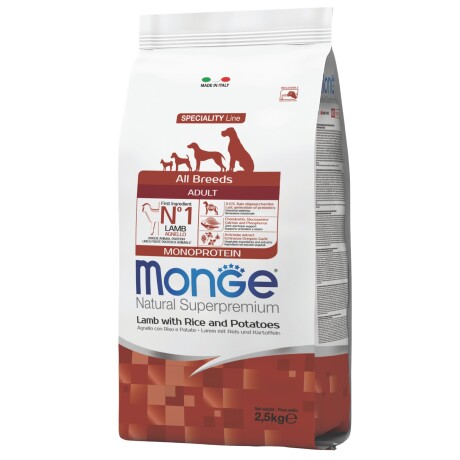 MONGE PERRO ADULT LAMB & RICE 2.5 KG Monge Perro Adult Lamb & Rice 2.5 Kg