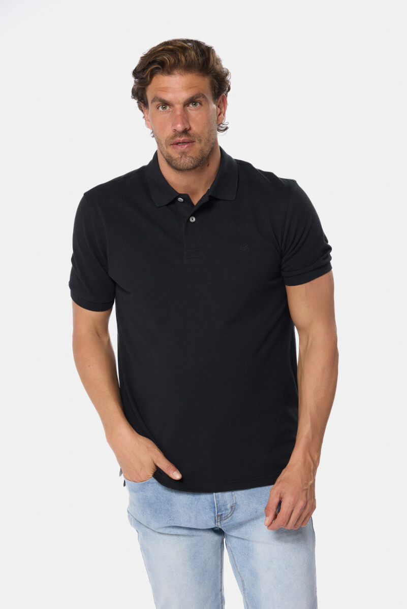 REMERA POLO PIQUE - Negro 