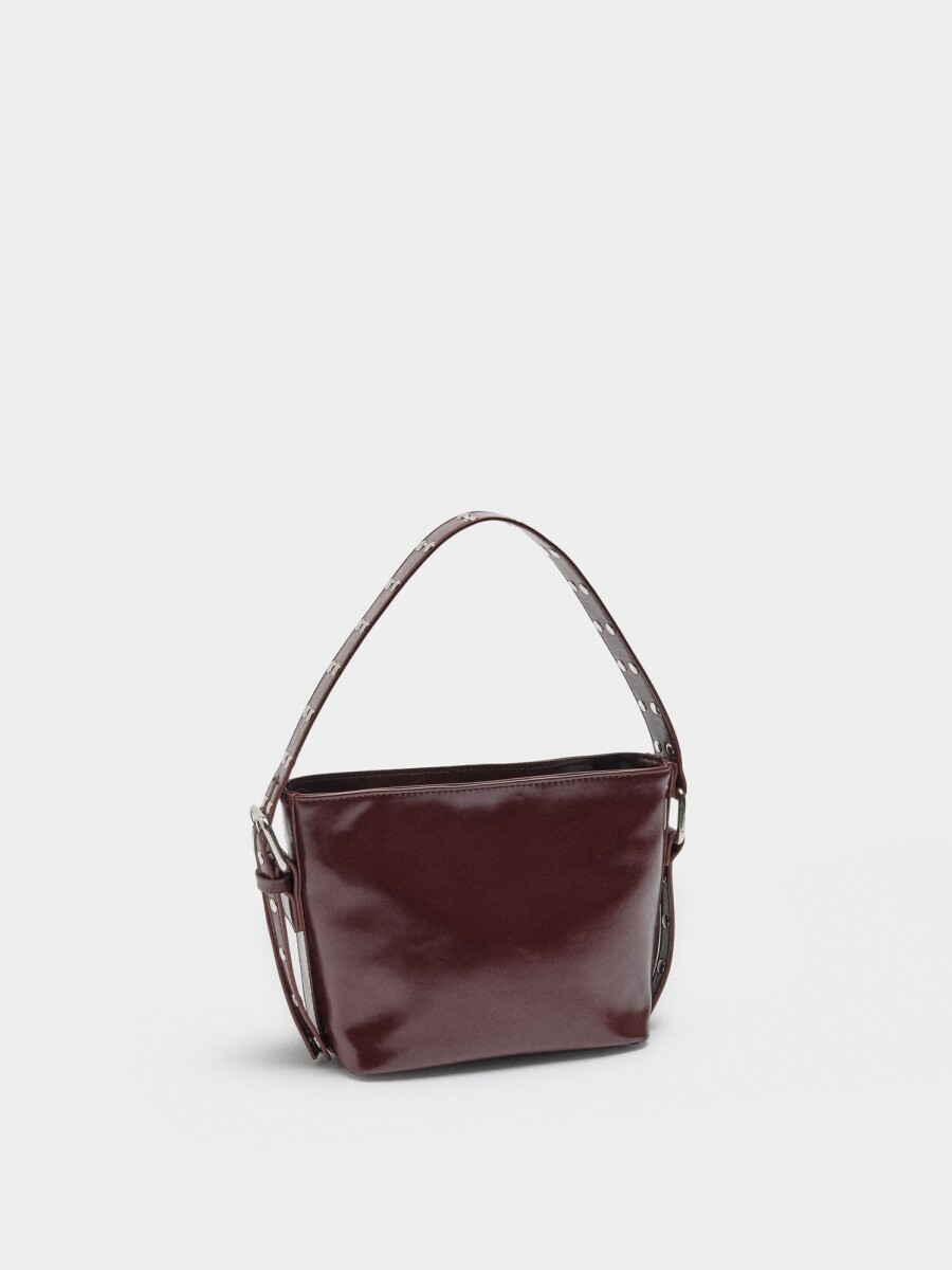 Bolso Bombonera Con Tachuelas burdeos