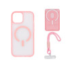Protector para iPhone 13/14 correa + tarjetero color rosa Protector Para Iphone 13/14 Correa + Tarjetero Color Rosa
