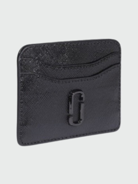 Marc Jacobs -Tarjetero de cuero con diseño minimalista Negro