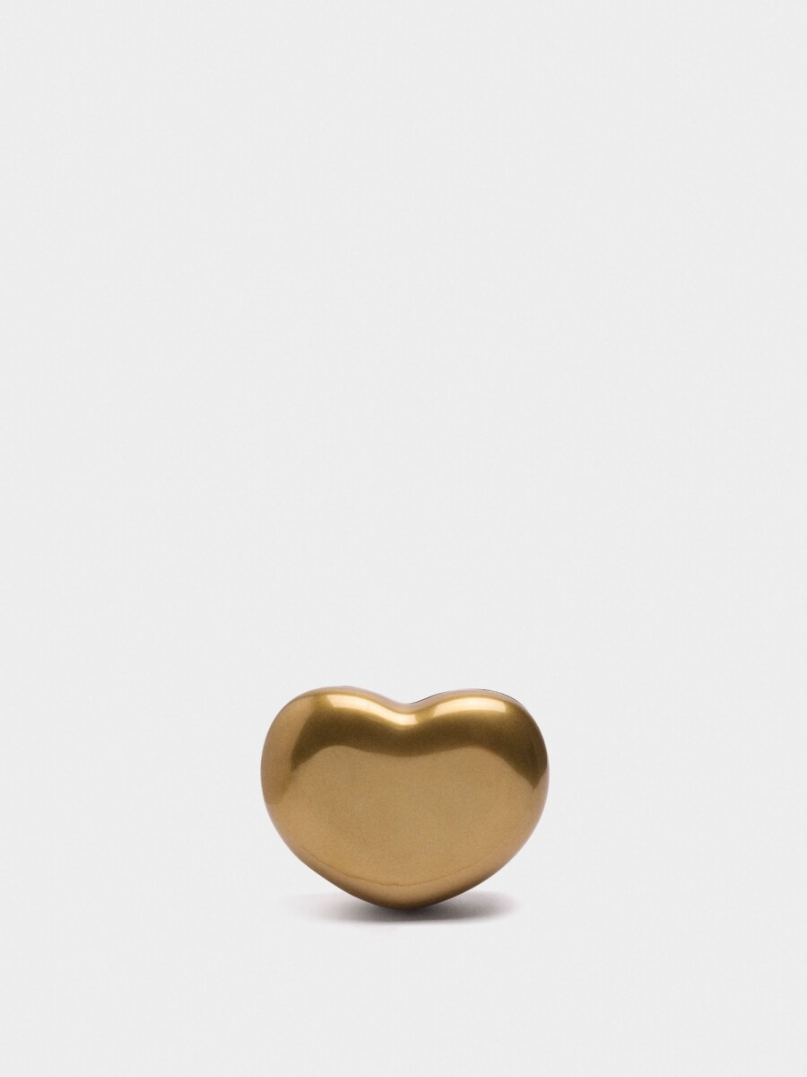 Clutch De Fiesta Corazón Metálico dorado