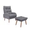 Butaca 1 Cuerpo Living + Puf - Nantes Gris