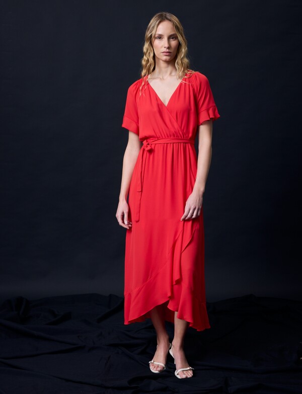 Vestido Maxi Cruzado ROJO