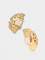 Pendientes Con Resina Efecto Martillado beige