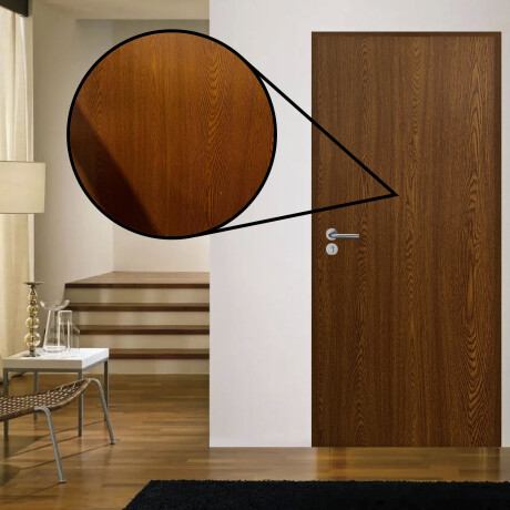 Puerta Interior en MDF con Marco y Cerradura Lumax Marrón Oscuro Lisa Herraje Plateado