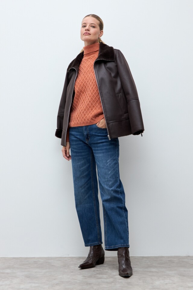 Polera estructuras rombos lacre