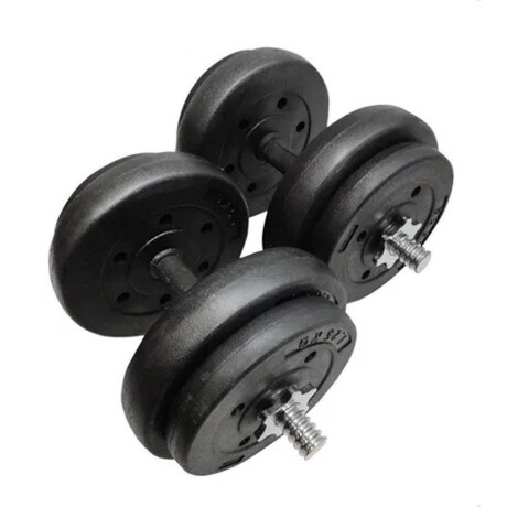 Set Mancuerna Maciza Cromada C/ Roscas + 10 Kg Pesas 4 discos de 2.5kg