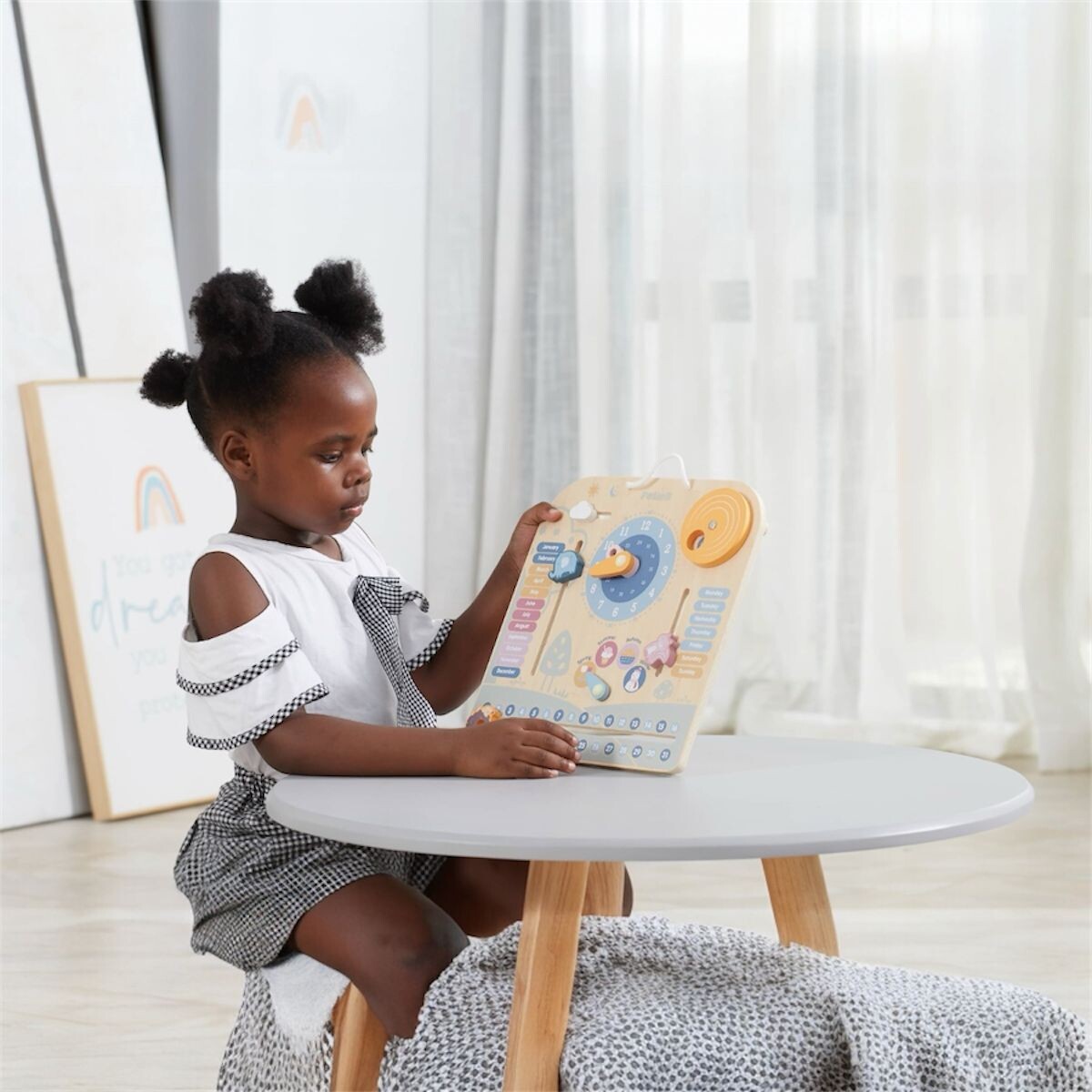 Calendario y Reloj en Madera 