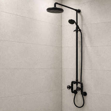Griferia Ducha Exterior Industrial Negro Mate Aqualia NEGRO