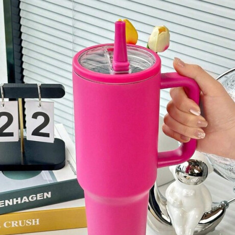 Vaso Térmico XL con Asa y Tapa 1200ml Fucsia