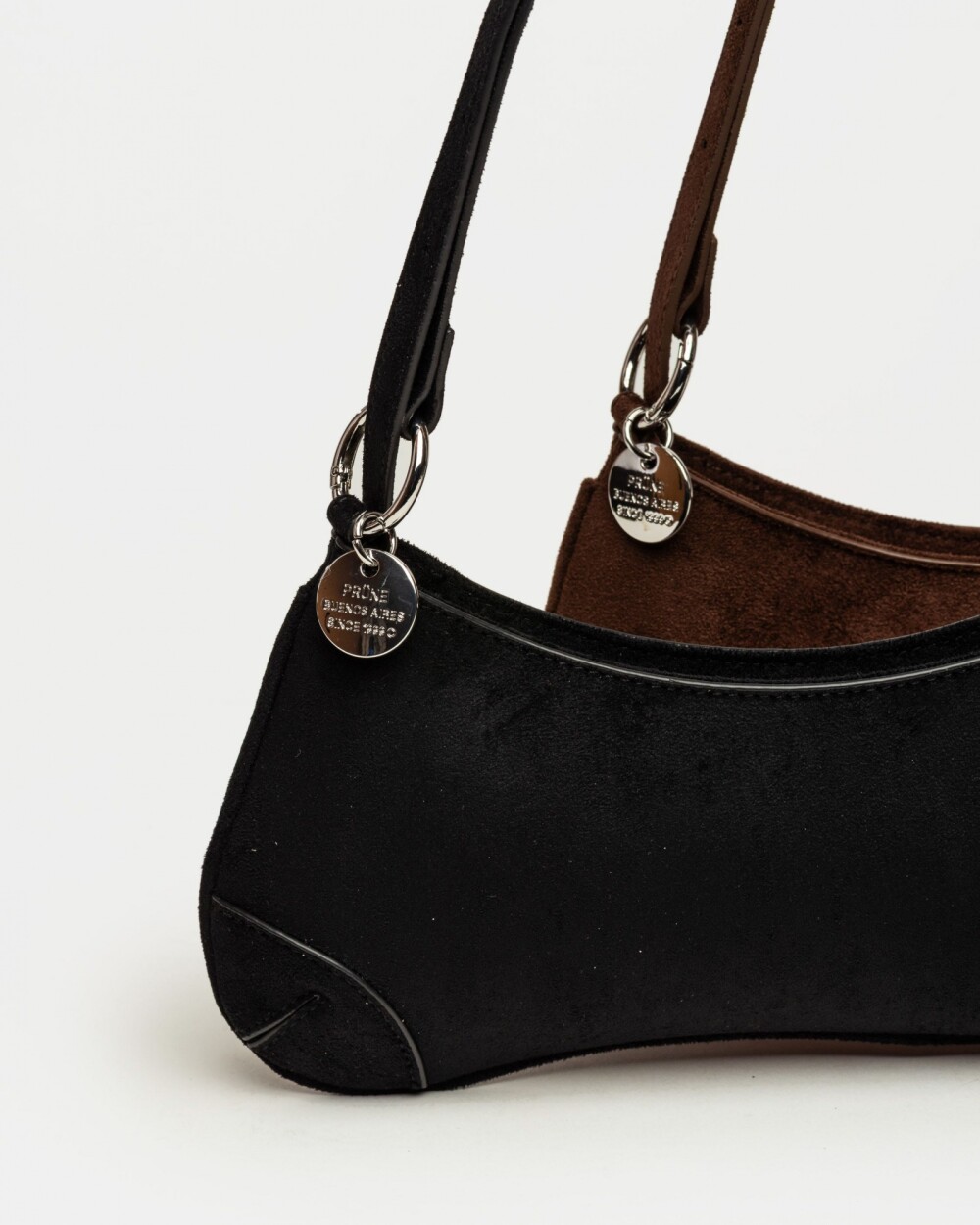 Cartera al hombro Liam en efecto gamuza Negro