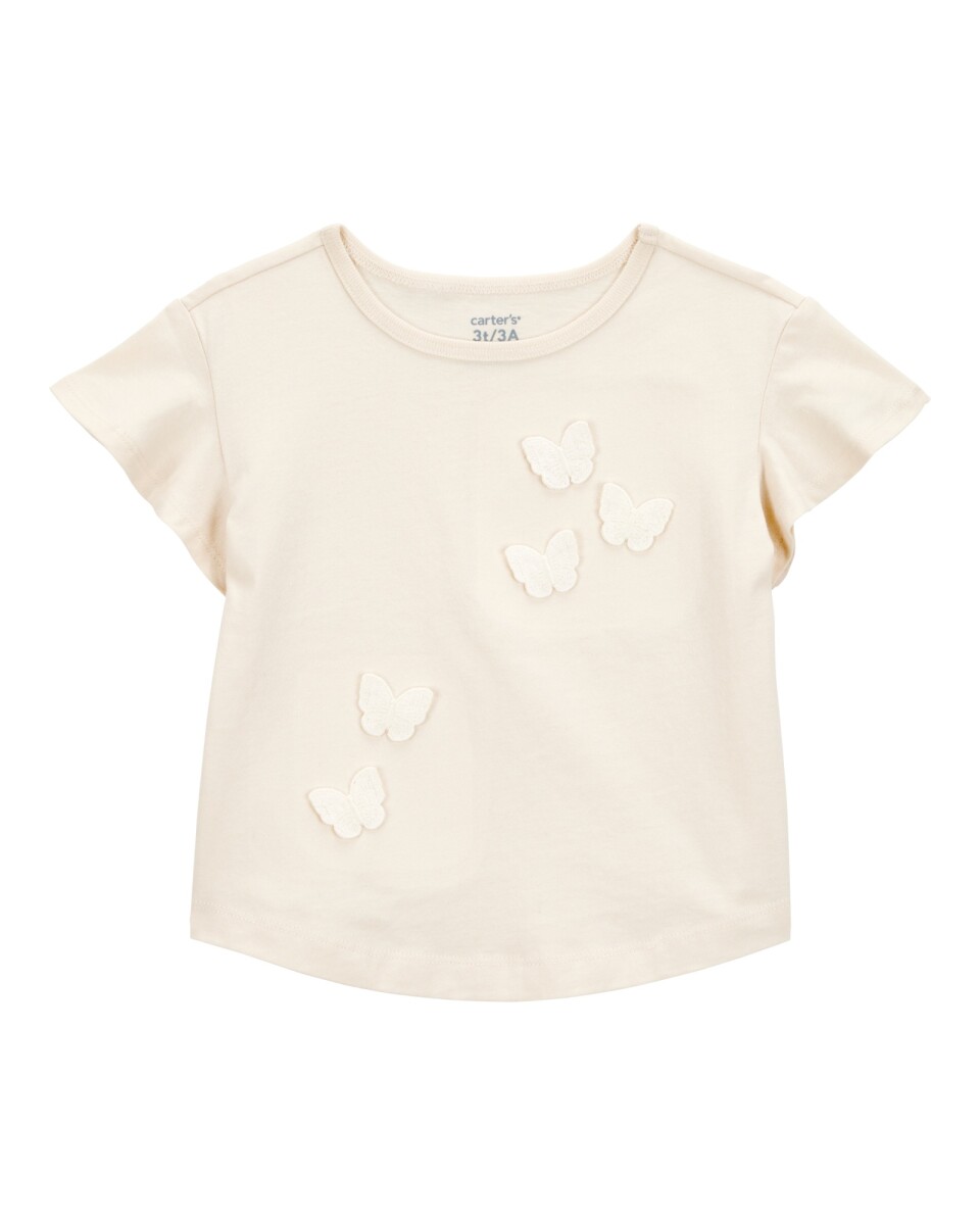 Remera de algodón, estampa mariposas 