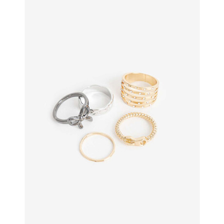 Sets Anillos Metal Combinacion multicolor
