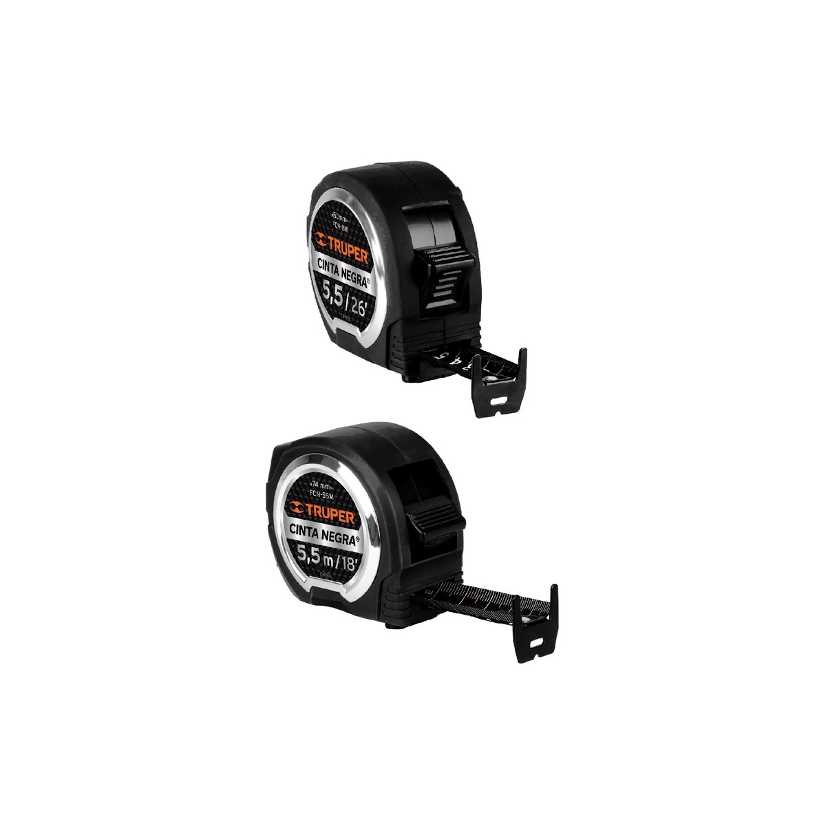 Cinta met.negra ancha 5.5Mx11/6" TRUPER cm/pulg 