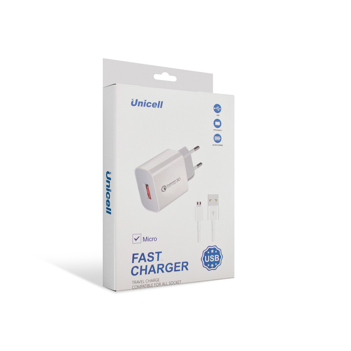 Cargador de pared Unicell con cable microUSB 